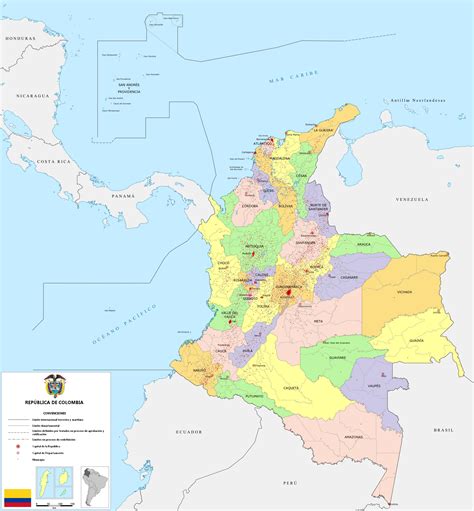 mapa de colombia político y geográfico